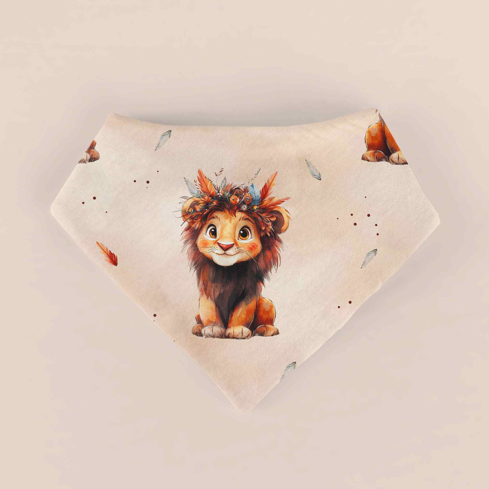 Baby Halstuch Löwe handgemacht personalisierbar – Sabbertuch French Terry Handmade by Kati