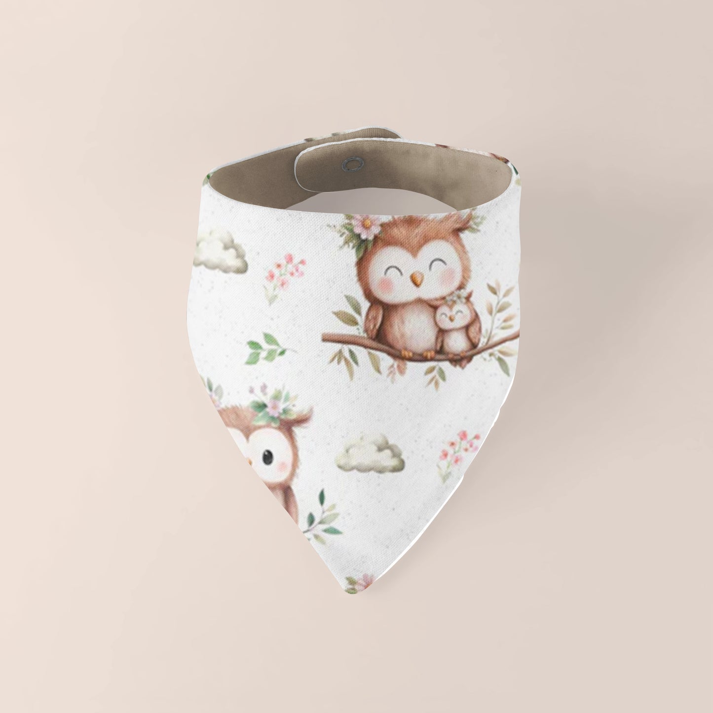 Pumphose Baby Eule weiß handgenäht | French Terry Set personalisiert