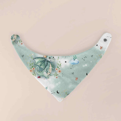 Baby Lätzchen Drache mint handgemacht – Halstuch personalisiert Geschenk Geburt