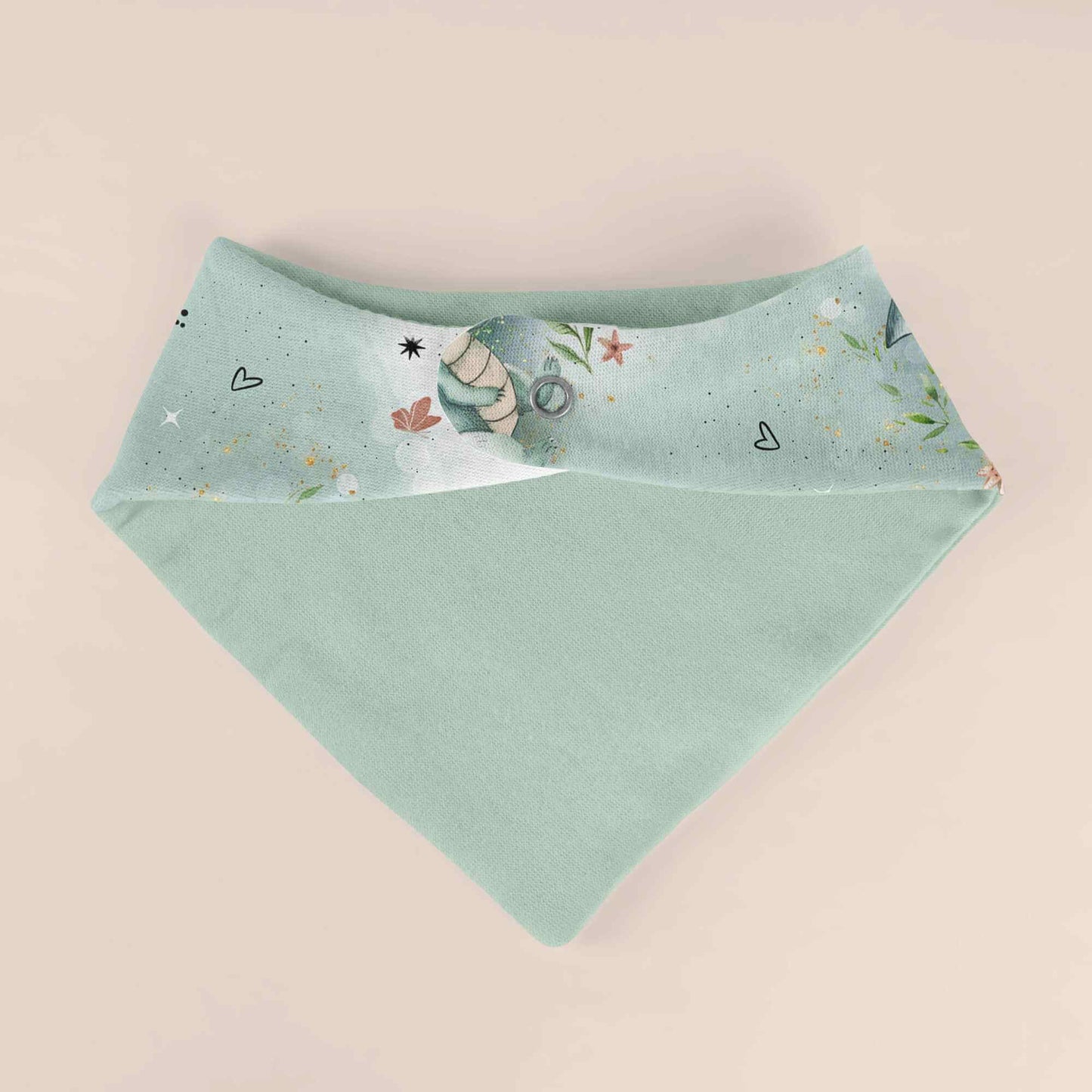Drache Halstuch Baby mint – Dreieckstuch personalisierbar mit Name handgemacht