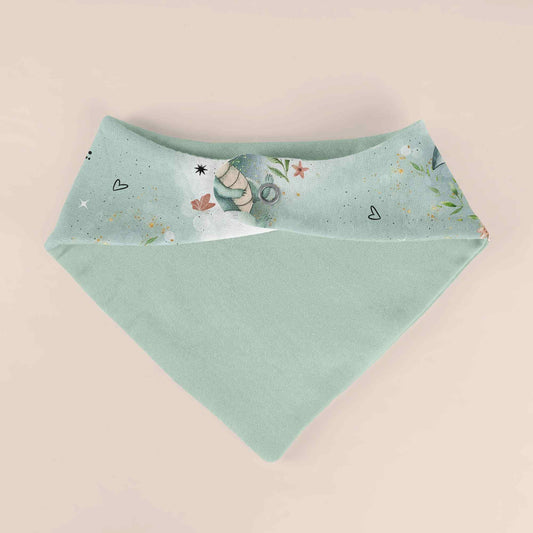 Drache Halstuch Baby mint – Dreieckstuch personalisierbar mit Name handgemacht