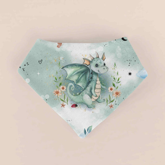 Baby Halstuch Drache mint handgemacht personalisierbar – Handmade by Kati