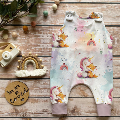 French Terry Baby Romper mit Auswahl an Bündchen Farben Rosa, weicher und komfortabler Stoff für Babys