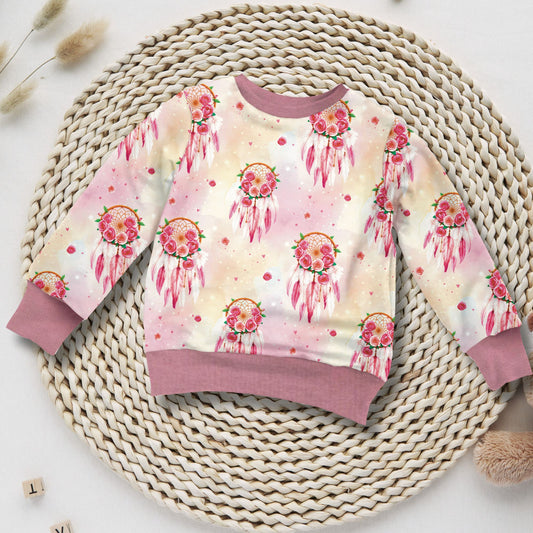 Kinder Sweatshirt Traumfänger handgemacht French Terry – Handmade by Kati