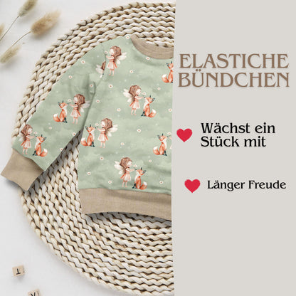 Sweatshirt Fee Fuchs Kinder Detailaufnahme – French Terry handgemacht Mädchen