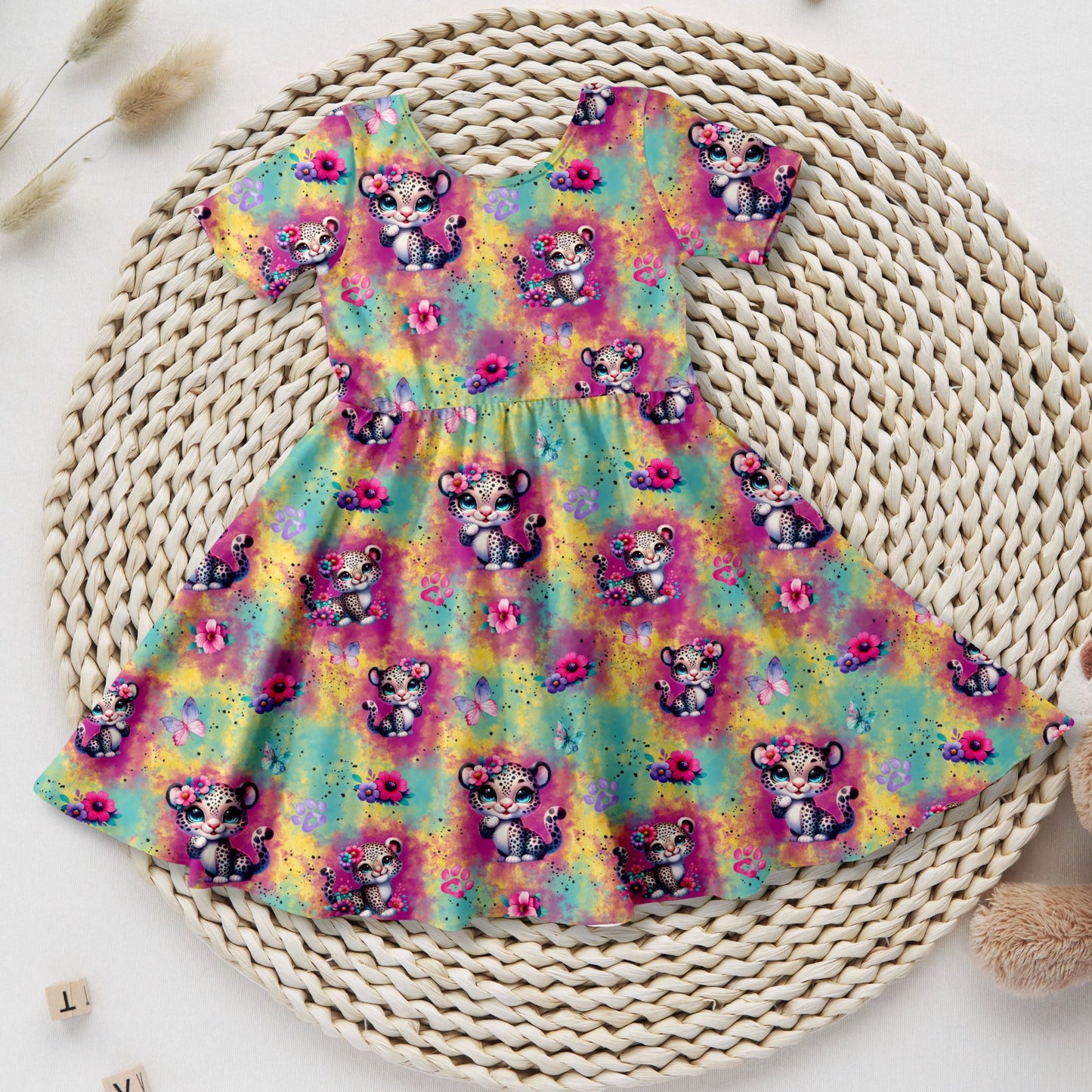 Mädchen Drehkleid Baby Leo handgemacht French Terry – Handmade by Kati