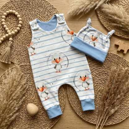 Baby Strampler Möwe Set | handgenäht | Gr. 56–80