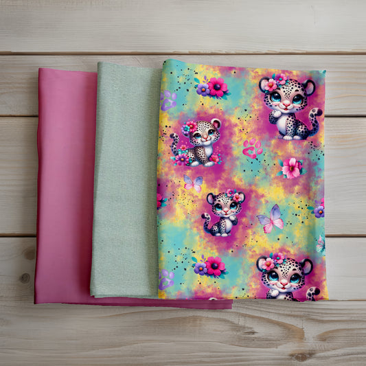 Fabric bundle 1m "Baby Leo" - French Terry | Ribbing | Iron-on transfer