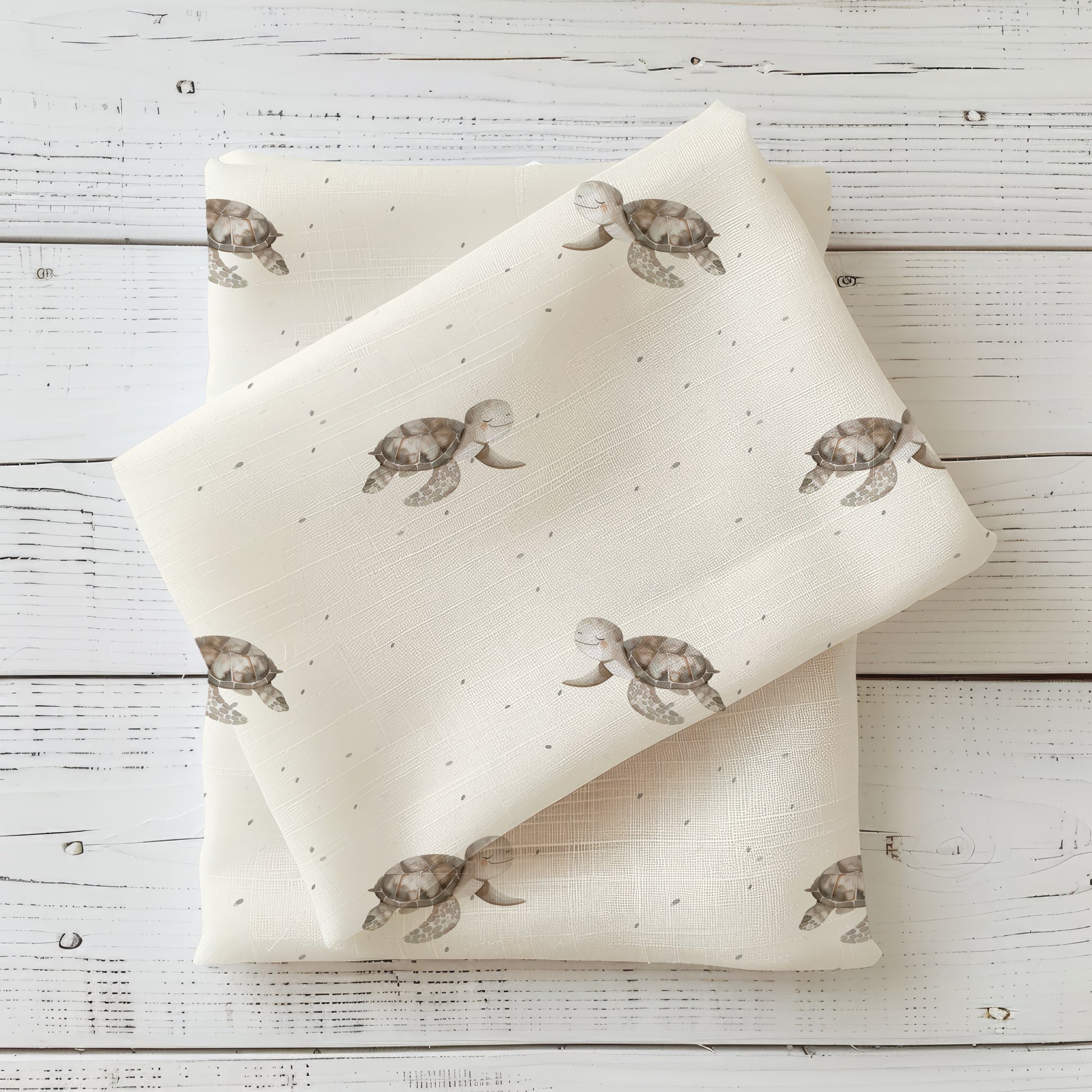 Schildkrötenliebe Stoff Rib Jersey – Kinderstoff Schildkröte Motiv Meterware