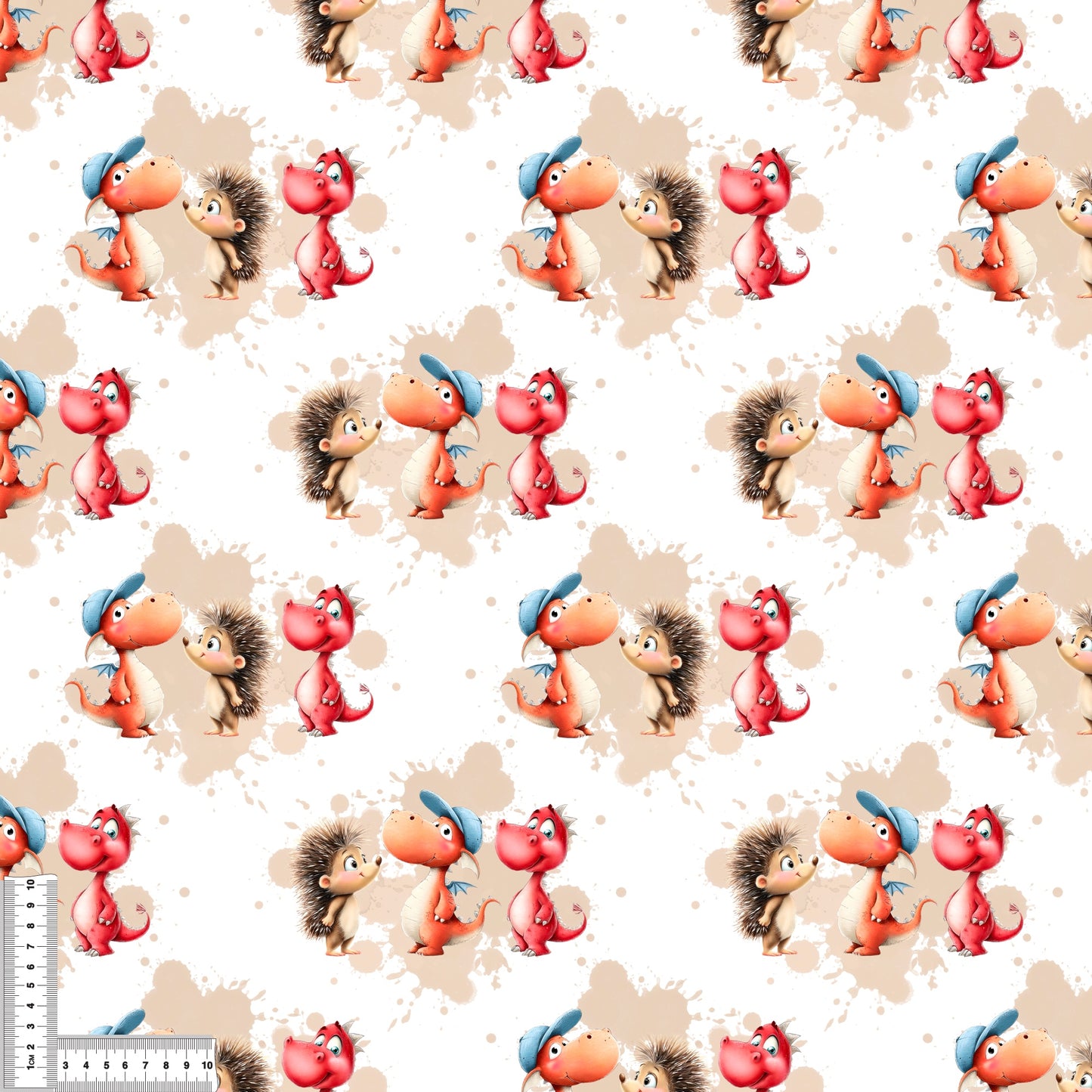 Dragon Friends | Dragon Softshell Fabric by the Meter | Water-Repellent Children's Fabric