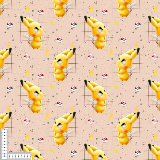 PikaPlush | Anime Softshell Fabric by the Meter | Water-Repellent Children's Fabric