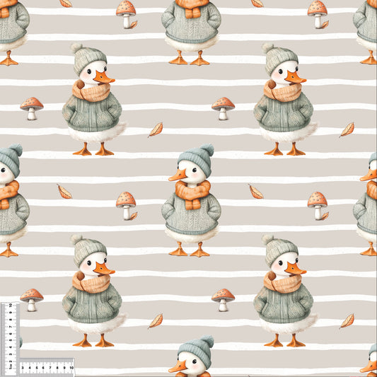Autumn Goose | Geese Autumn Softshell Fabric by the Meter | Water-repellent Children's Fabric