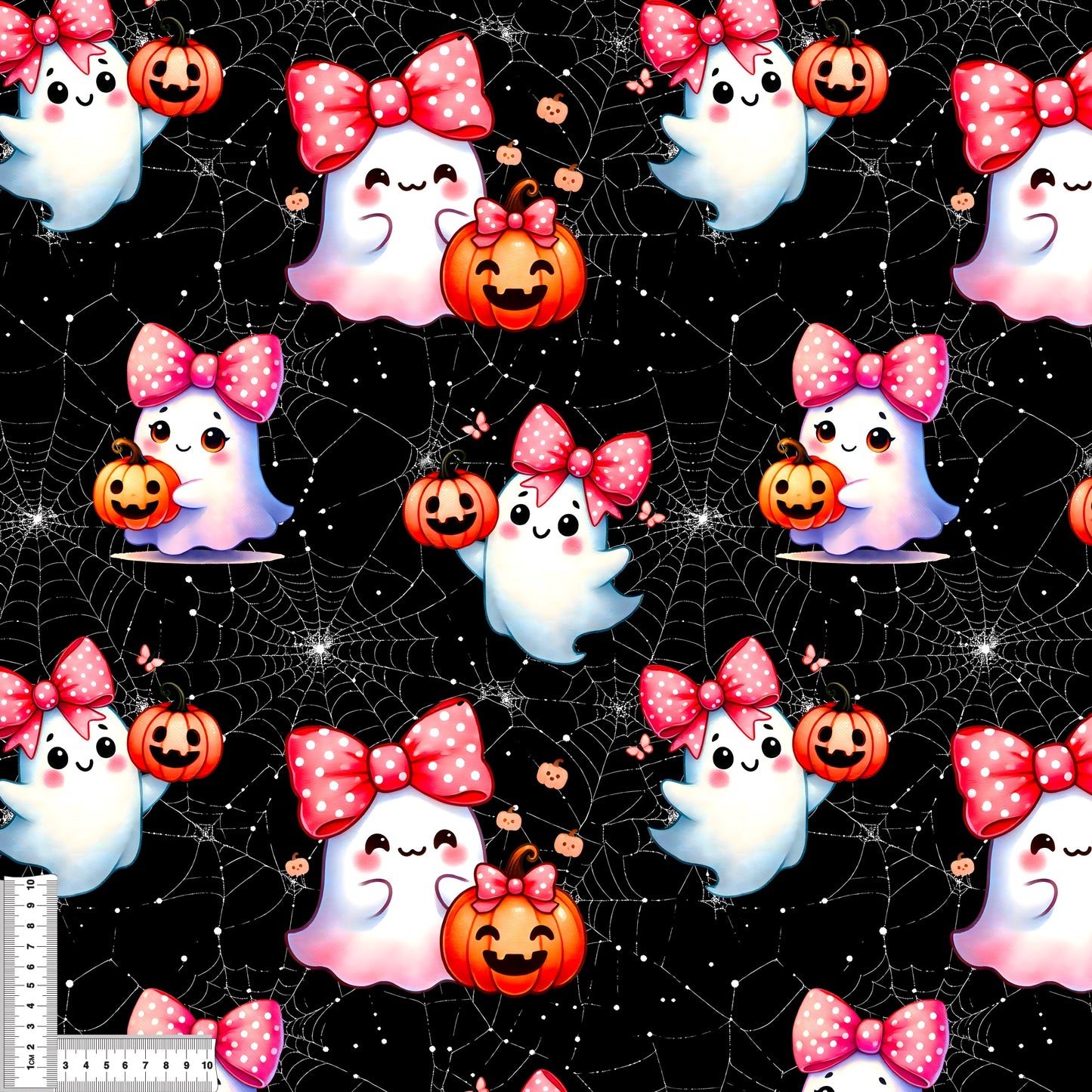 Spooky Cutie Stoff Detailaufnahme – Halloween Kinderstoff Jersey Meterware
