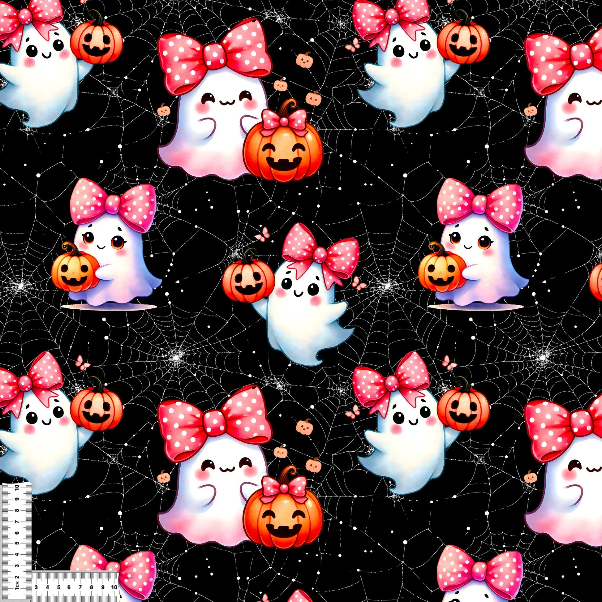 Spooky Cutie Stoff Detailaufnahme – Halloween Kinderstoff Jersey Meterware