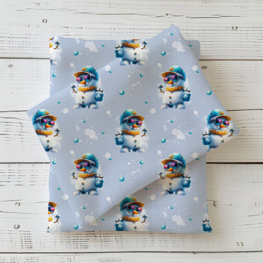 Cooler Schneemann Winterstoff Meterware – Jersey Rib Jersey French Terry Handmade by Kati