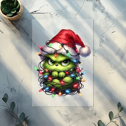 Weihnachten Grinch Bügelbild DTF Transfer – Kinderkleidung Weihnachten Handmade by Kati