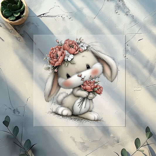 Bunny Kids Iron-On Transfer "Spring Bunny" | DTF Transfer for Clothing & Accessories