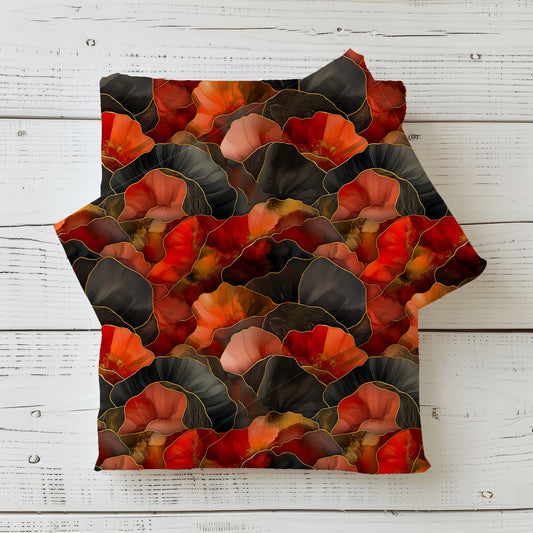 French Terry fabric 0.5m by the meter "Golden Flames"