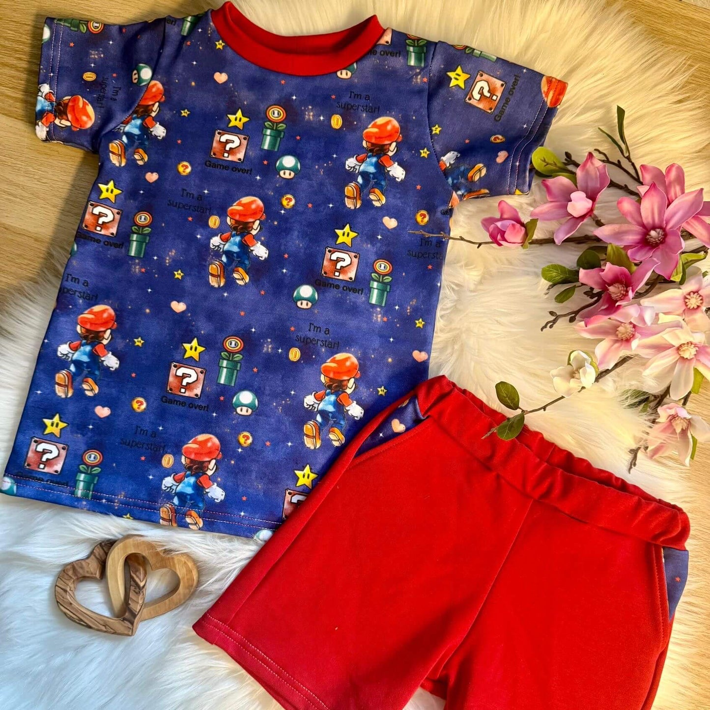 Superheld Kinderstoff French Terry – Super Boy Stoff Meterware Jungen Motiv