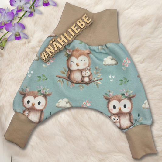 Handmade Harem Pants "Owl" - Mint