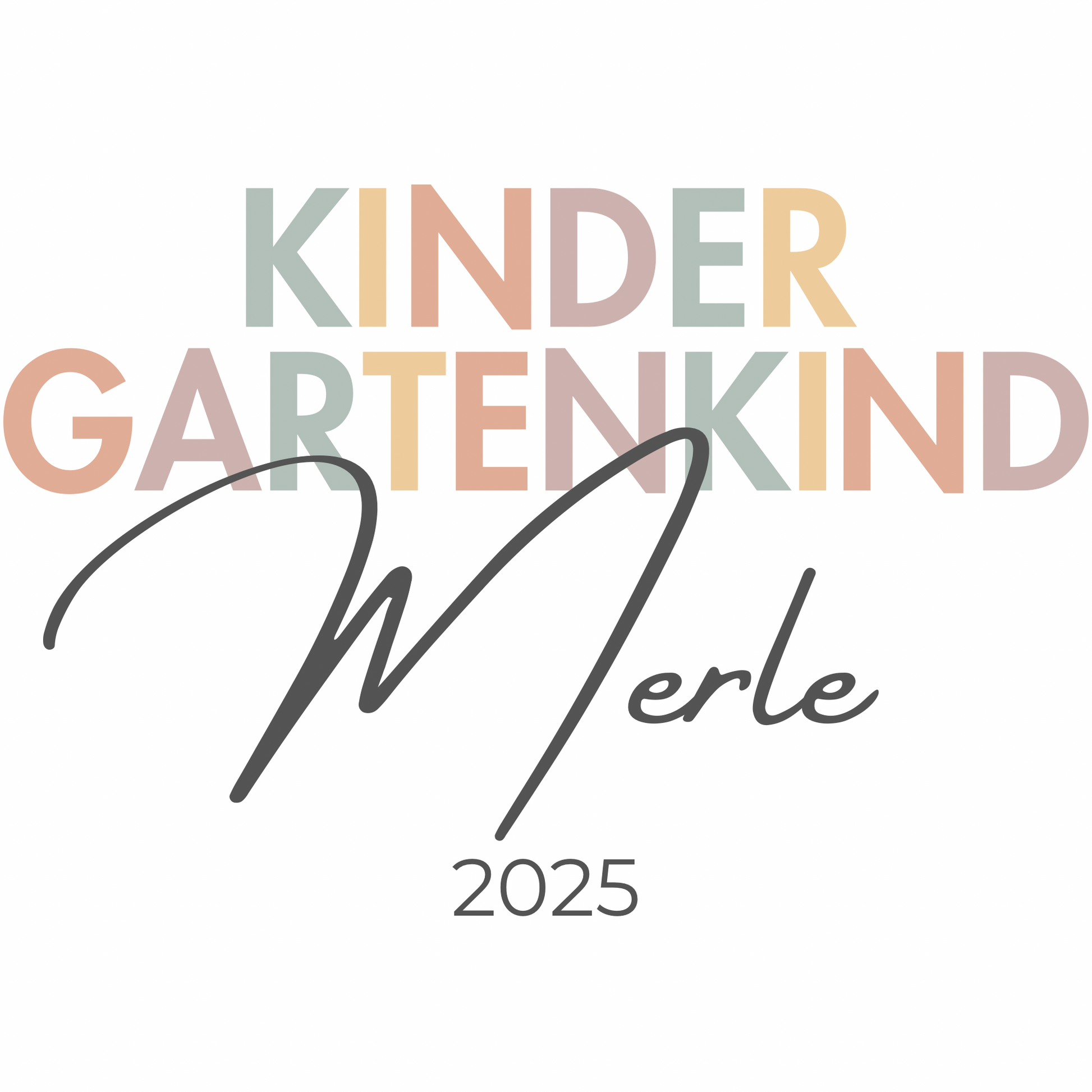 Personalisiertes Bügelbild Kindergartenkind 2025 – DTF Transfer Einschulung Handmade by Kati