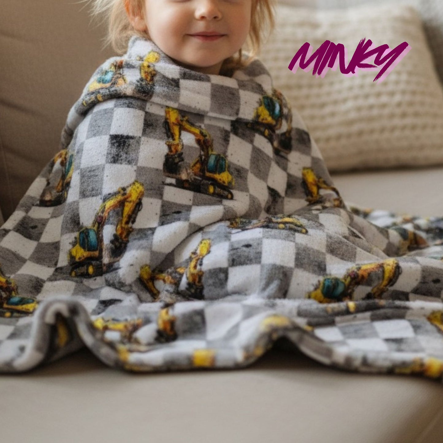 Softshell | Cotton | Muslin | Minky "Excavator" Plaid