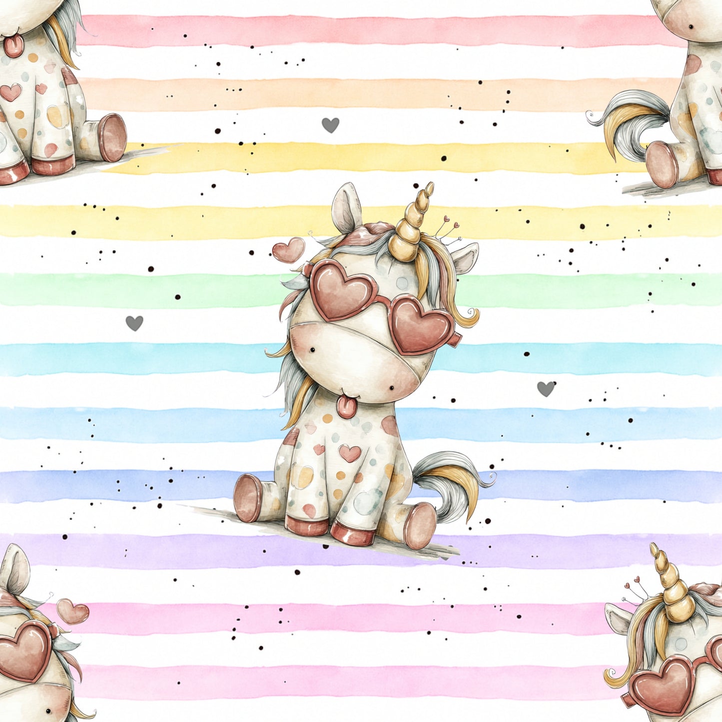 Rainbow Unicorn | Unicorn Fabric by the Meter | Children's Fabric