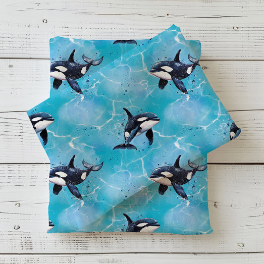 Ocean Spirit | Whale Fabric by the Metre | Children's Fabric