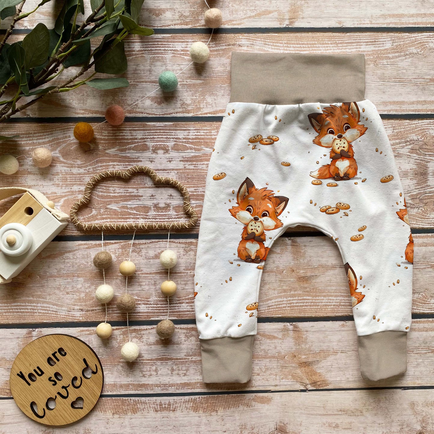 Pumphose Baby Fuchs handgenäht | French Terry Set personalisiert