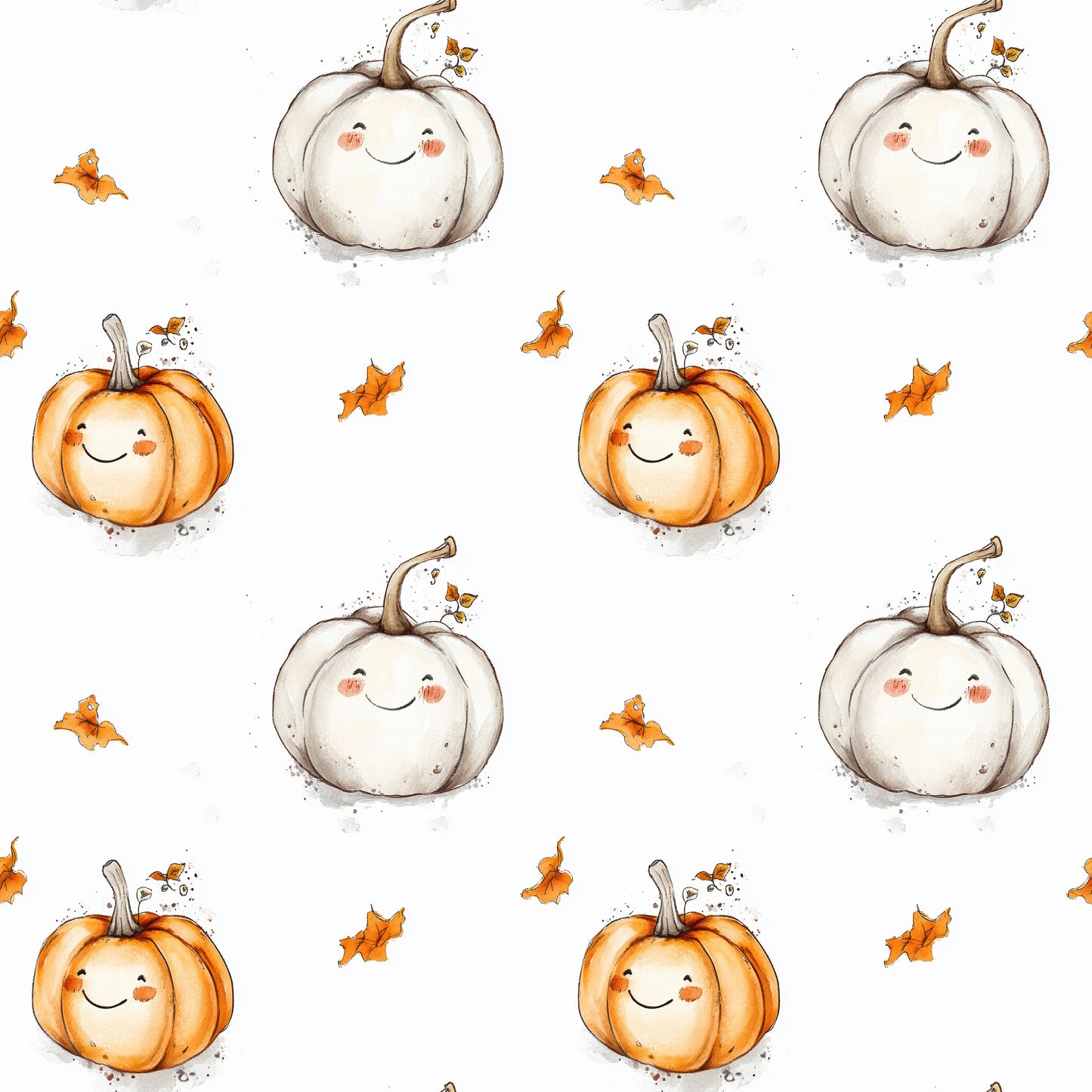 Kürbis Herbst Kinderstoff Meterware – Kürbis Jersey French Terry Handmade by Kati
