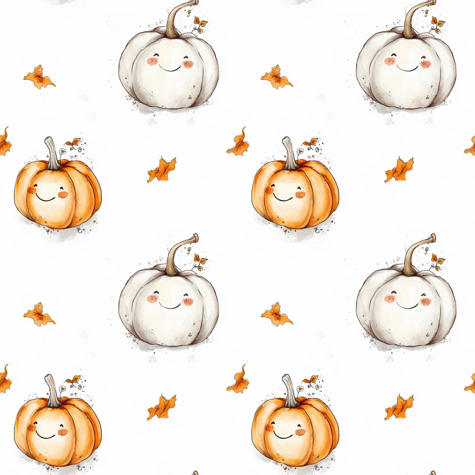 Kürbis Herbst Kinderstoff Meterware – Kürbis Jersey French Terry Handmade by Kati