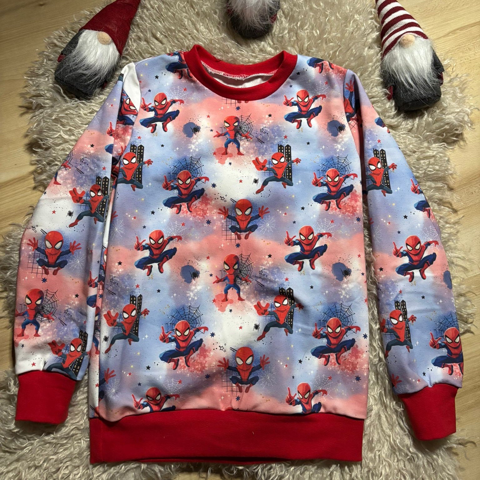 Spider Hero Stoff Rib Jersey – Superhelden Kinderstoff Motiv Meterware
