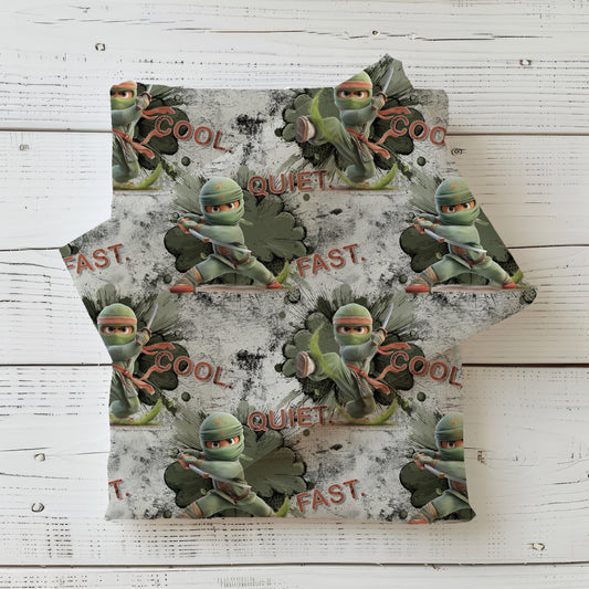 Children's Fabric by the Meter 0.5m French Terry "Little Ninja"