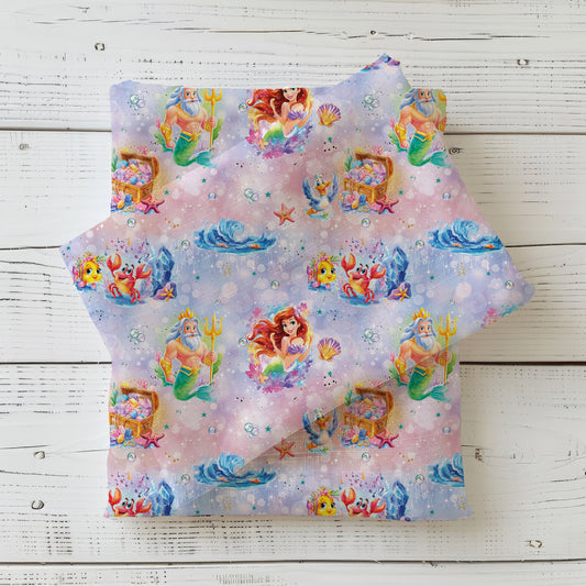 Children's Fabric by the Meter, 0.5m Jersey – "Water Queen"