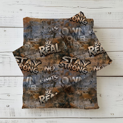 Own Your Vibe | Graffiti Stoff Meterware | French Terry Kinderstoff