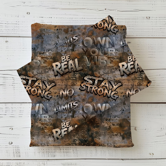 Own Your Vibe | Graffiti Fabric by the Meter | French Terry Kids Fabric