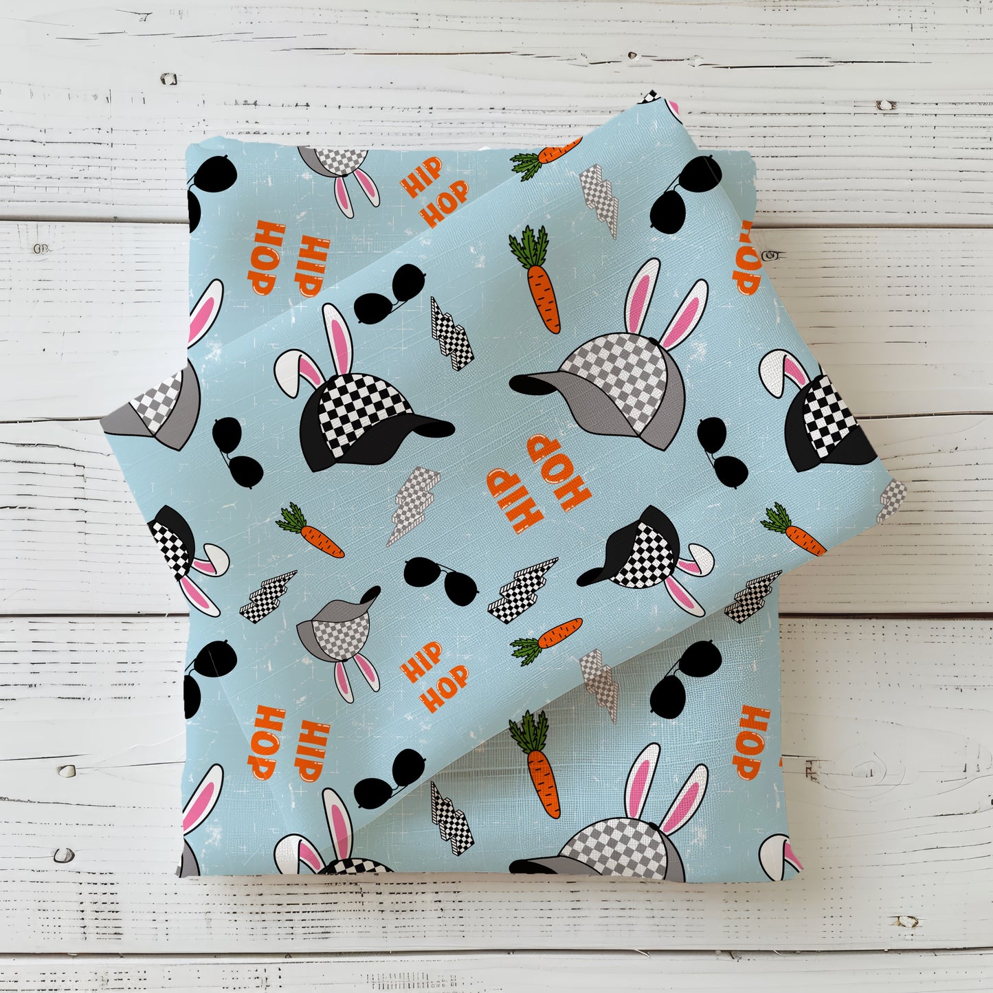 Hip Hop Hoppel | Hasen Stoff Meterware | Baby- und Kinderstoff