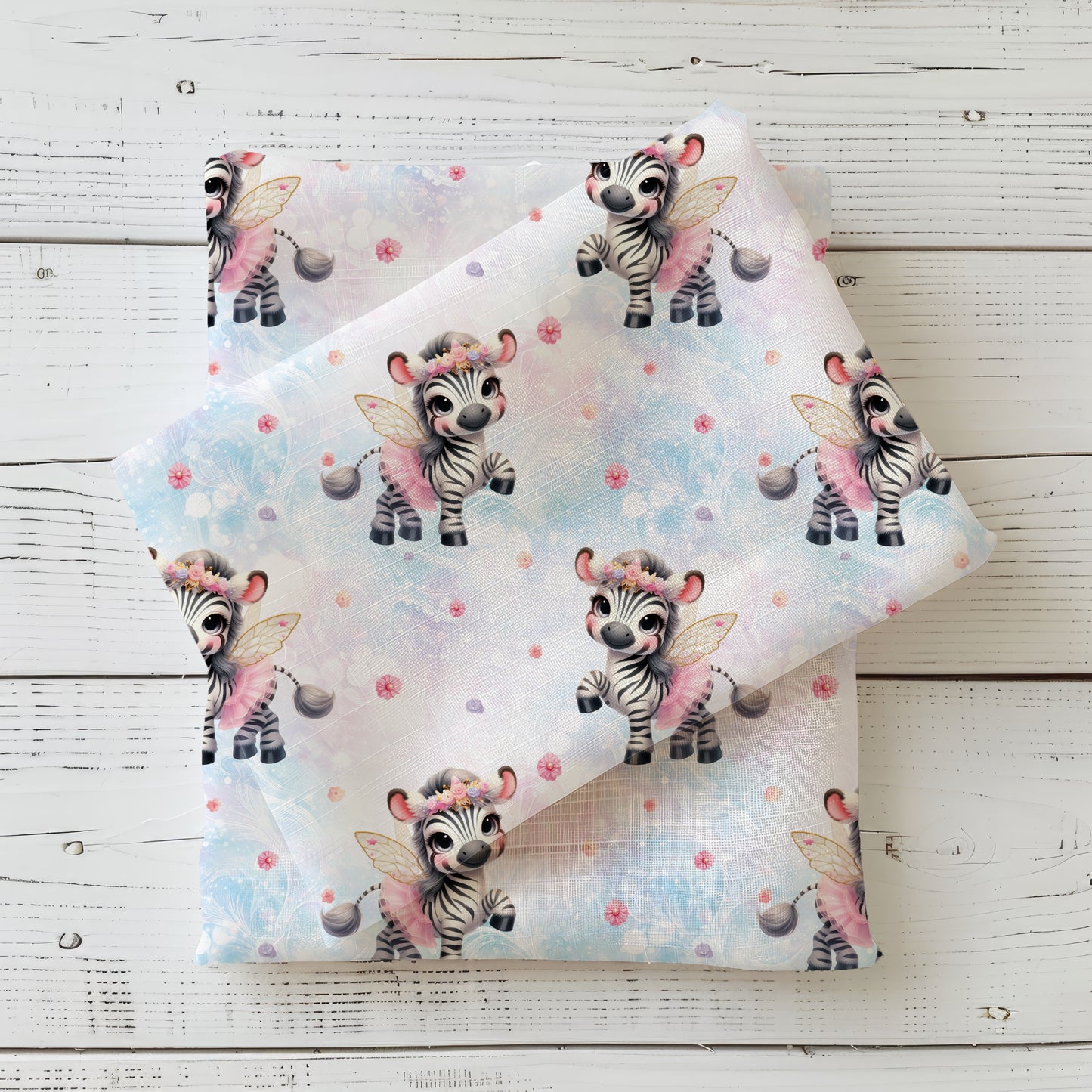 Kinderstoff Meterware French Terry – „Zebra Fee"