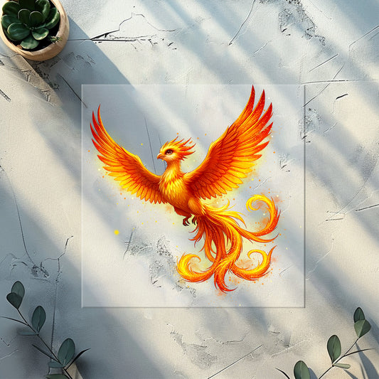Feuervogel Bügelbild |  Hochwertiger DTF-Transfer für Kinderkleidung & Accessoires