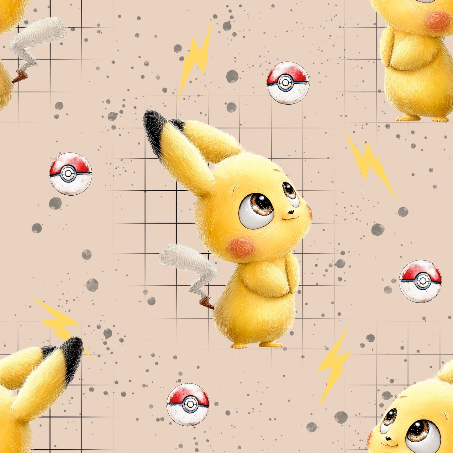 PikaPlüsch Anime Kinderstoff Meterware – Jersey French Terry Handmade by Kati