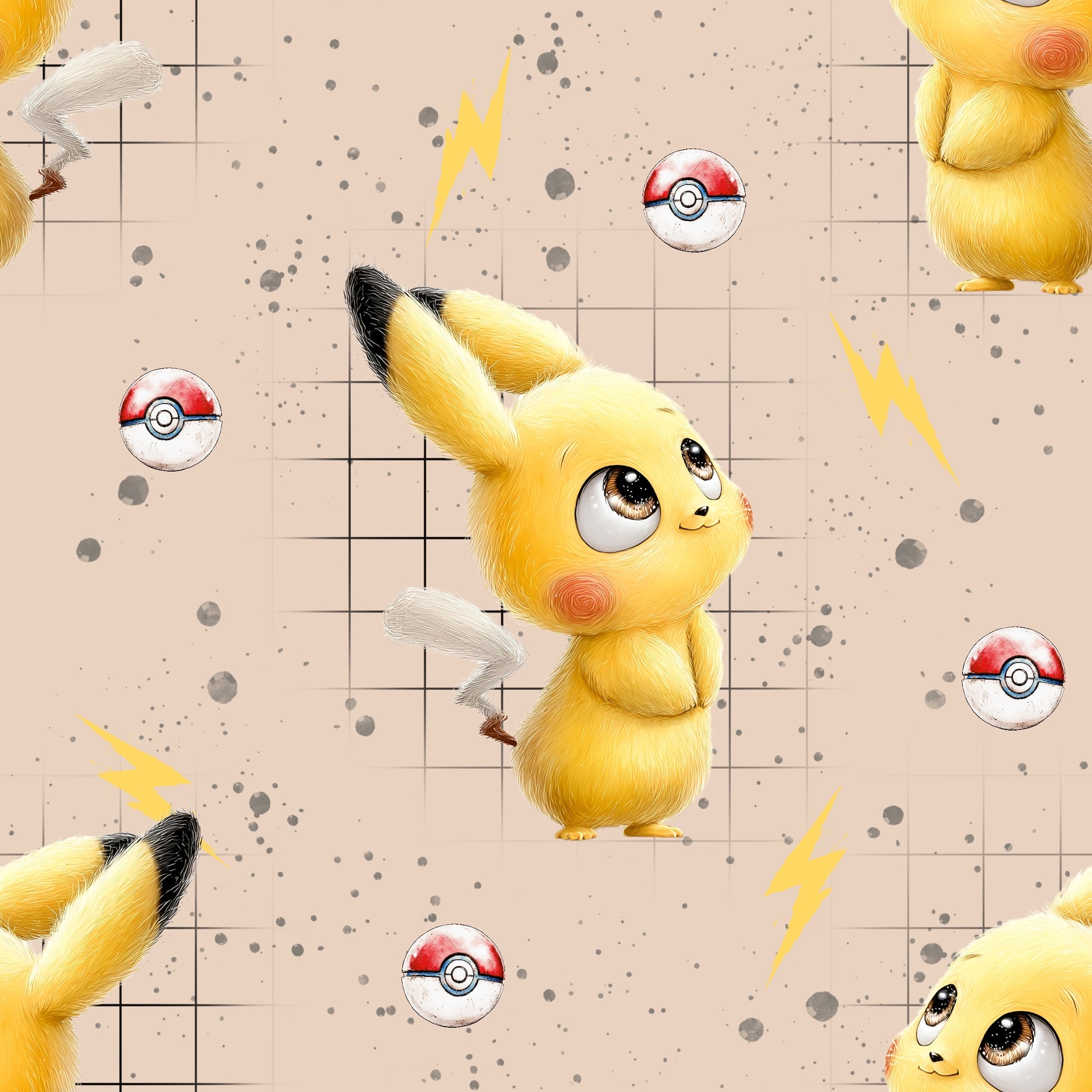 PikaPlüsch Anime Kinderstoff Meterware – Jersey French Terry Handmade by Kati