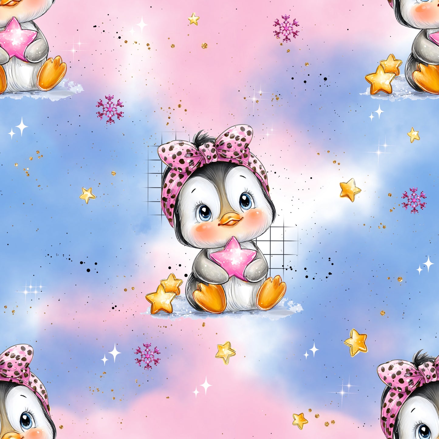 Sternenbote Pinguin | Pinguin Stoff Meterware | Kinderstoff