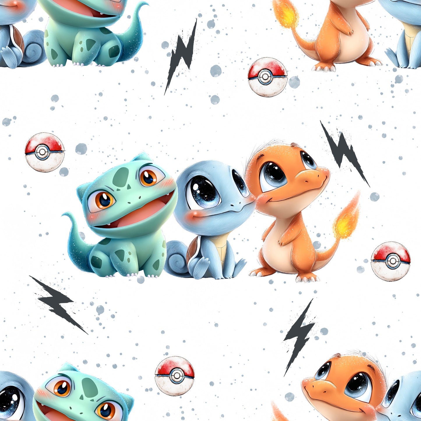 Elemental Friends | Anime Softshell Fabric by the Meter | Water-Repellent Children's Fabric