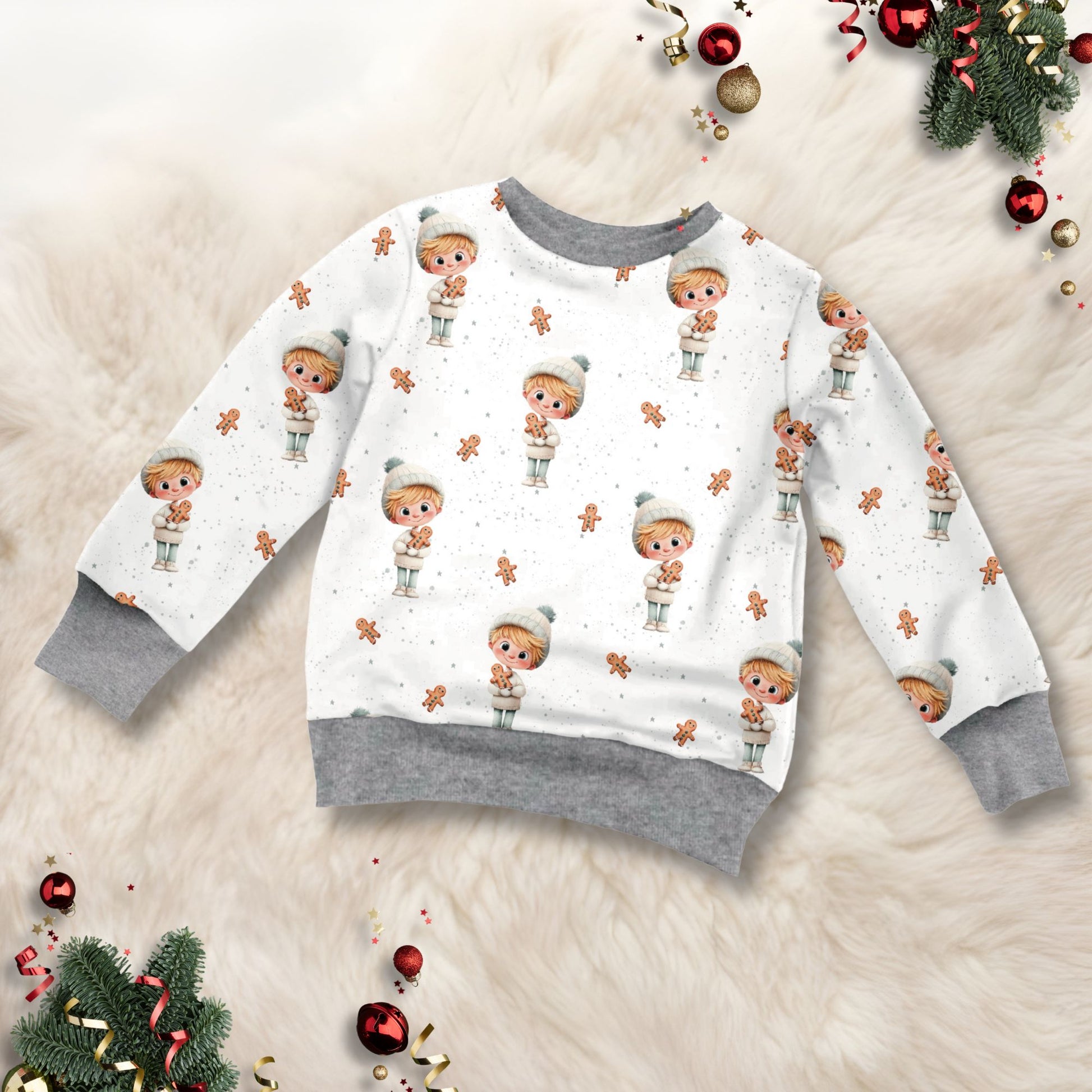 Kinder Sweatshirt Lebkuchenliebe Boy Edition handgemacht French Terry – Handmade by Kati