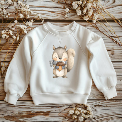Kleines Eichhörnchen Bügelbild Herbst DTF Transfer – Waldtier Kinderkleidung Handmade by Kati