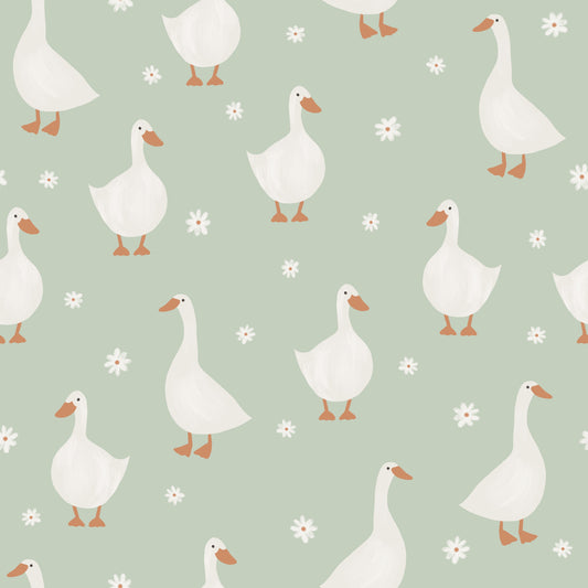 Spring Geese | Geese Fabric by the Meter | Baby and Kids Fabric