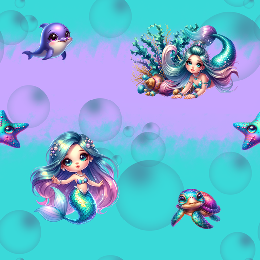 Children's Fabric 0.5m Jersey "Mermaid" by the meter