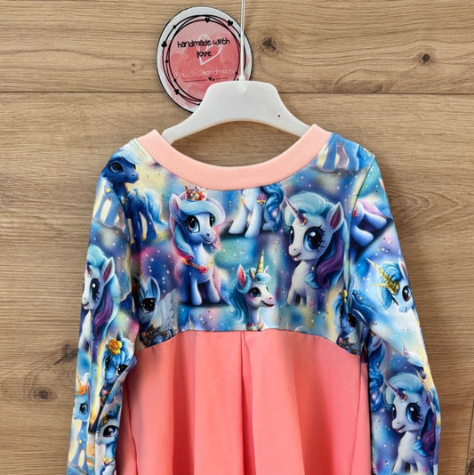 Kleine Ponys Kinderstoff Meterware – Einhorn Ponys Jersey French Terry Handmade by Kati