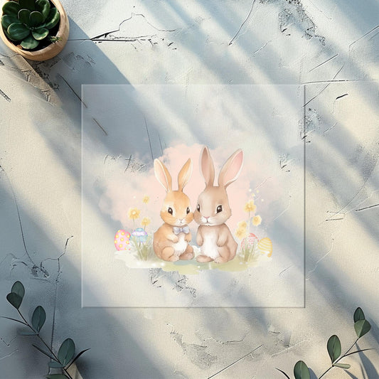 Osterhasen Bügelbild 10cm – DTF Transfer Oster Hasen aufbügeln Baby