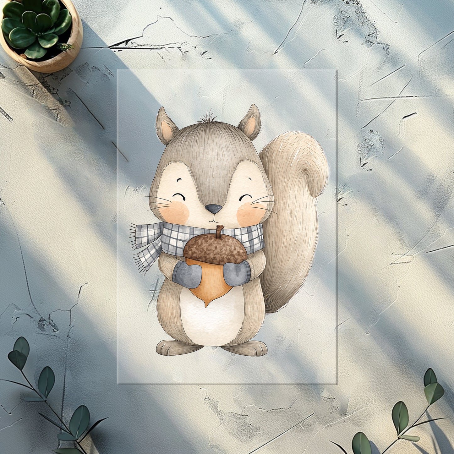 Eichhörnchen Herbst Bügelbild 10cm – DTF Transfer Waldtier aufbügeln Kindershirt